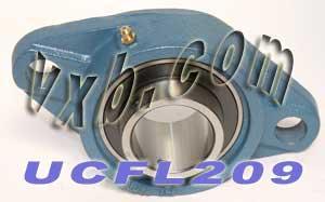 45mm 轴承 UCFL209 + 2 螺栓法兰铸铁座安装轴承
