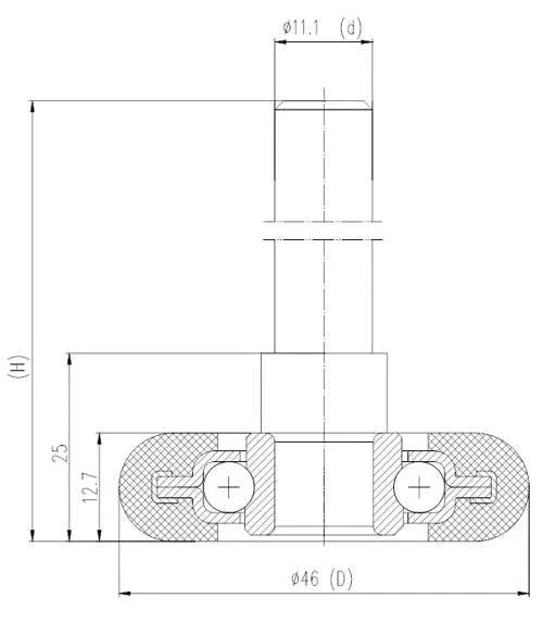 46mm Nylon Track wheel Combined - 114mm Axle 10-Pack Bearings
