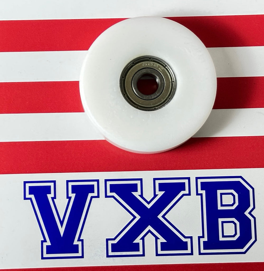 8mm Bore Bearing - 50mm White Plastic Tire 8x50x12mm