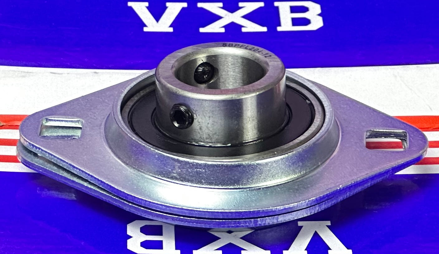 SBPFL204-12 3/4" 压制钢轴承 2螺栓法兰安装轴承