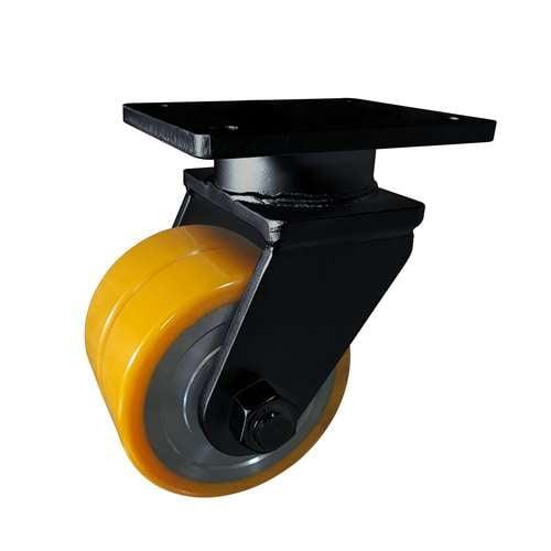 5"inch Caster Wheel 3307 Lbs - Cast iron PU - Top Plate Mount