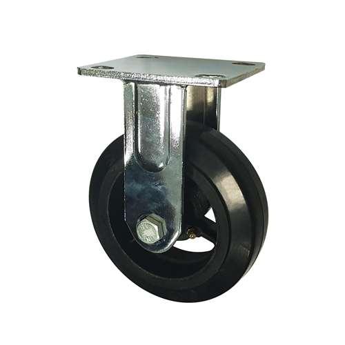 5"inch Heavy Duty Caster Wheel 507 Lbs Fixed Rubber - Top Plate Mount