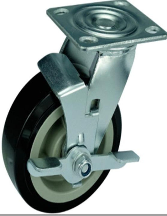 5"inch Heavy Duty Caster Wheel 507 Lbs - PVC - Top Plate Mount