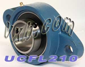 50mm 轴承 UCFL210 + 2 螺栓法兰铸造外壳安装轴承