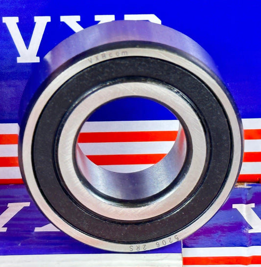 5206 2RS1 ซีล 30x62x23.8 แบริ่งสัมผัสเชิงมุม 2 แถว