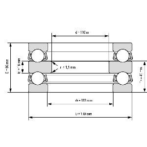 52226 Double Direction Axial Thrust Ball Bearing 130x190x80mm