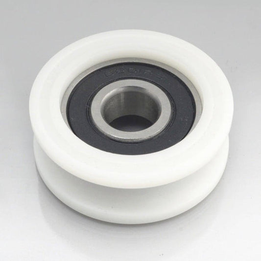 5mm Bore Bearing - 21mm Round Nylon Pulley U-Groove Track Roller Bearing 5x21x6mm