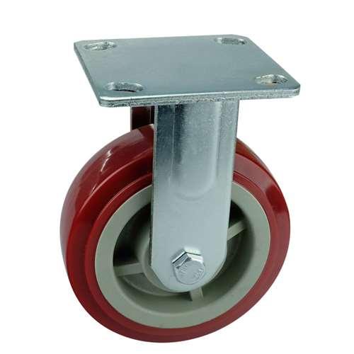 6"inch Heavy Duty Fixed Caster Wheel - PU - Top Plate Mount
