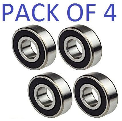4-Pack 6011-2RS Ball Bearings 55x90x18mm - Rubber Sealed 6011RS