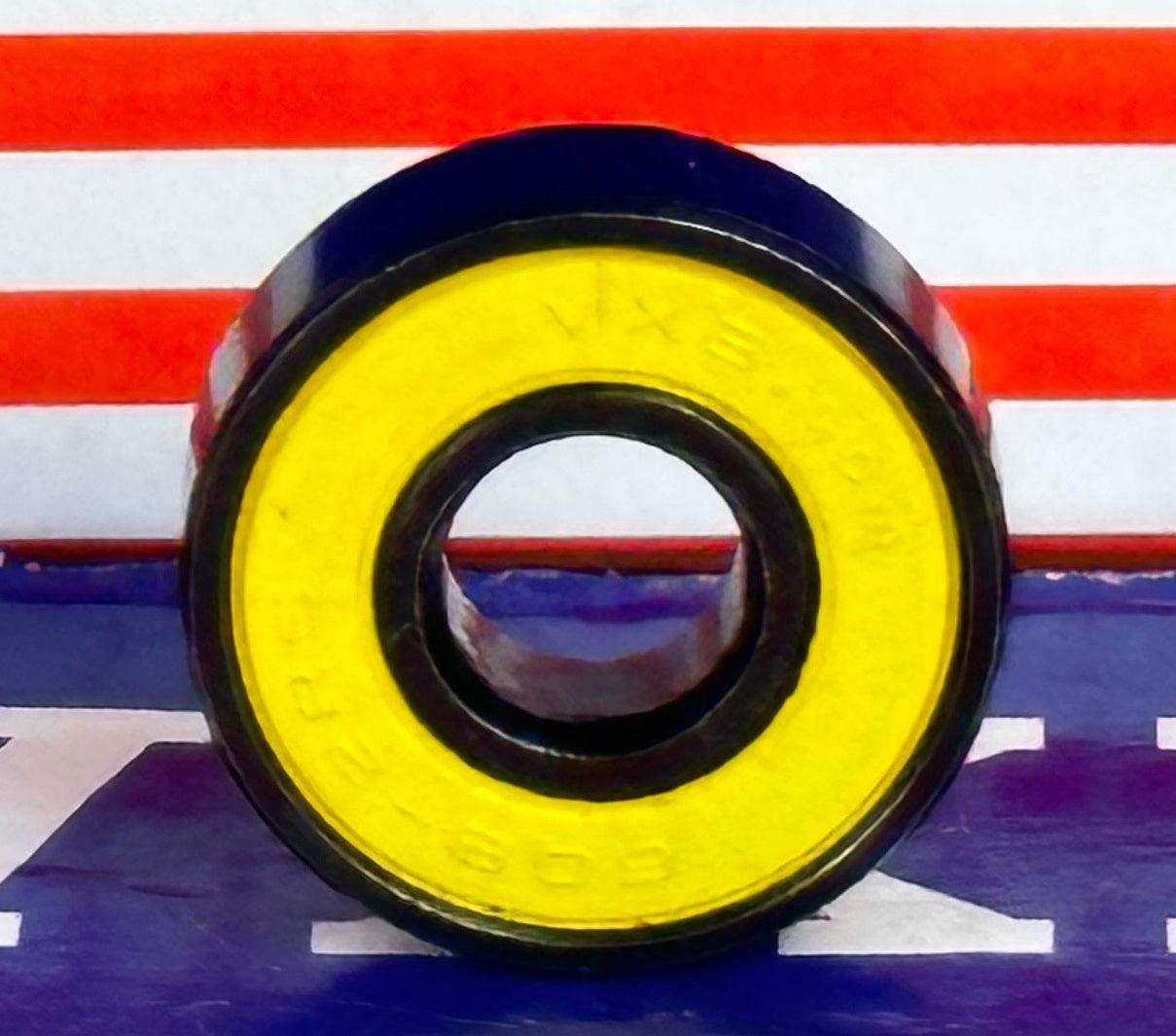 608B-2RS Sealed Black Bearing Bronze Cage Yellow Seals