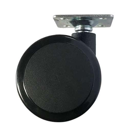 60mm Caster Wheel 77 Lbs - Brake Nylon - PVC - Top Plate Mount