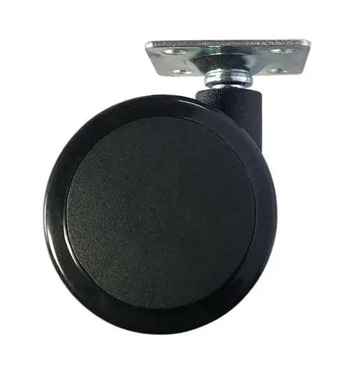 60mm Caster Wheel 77 Lbs - Brake Nylon - PVC - Top Plate Mount