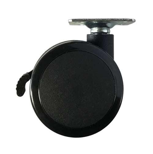 60mm Caster Wheel 77 Lbs - Brake Nylon - PVC - Top Plate Mount
