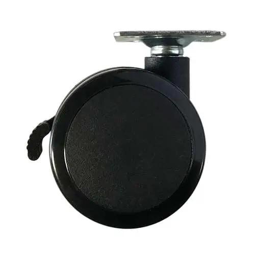 60mm Caster Wheel 77 Lbs - Brake Nylon - PVC - Top Plate Mount
