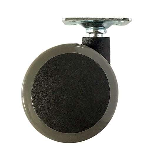 60mm Caster Wheel 77 Lbs - Nylon - PVC - Top Plate Mount