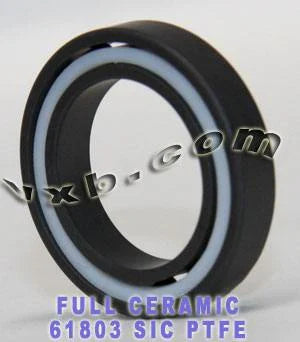 61803 Silicon carbide đầy đủ bóng gốm mang 17x26x5mm