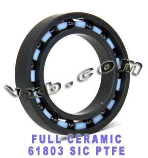 61803 Silicon carbide đầy đủ bóng gốm mang 17x26x5mm