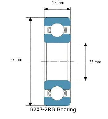 MR6207-2RS Deep Groove Ball Bearing 35x72x17mm