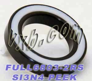 6803-2RS แบริ่งเซรามิกปิดผนึกเต็ม 17x26x5 SI3N4