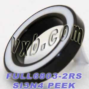 6803-2RS แบริ่งเซรามิกปิดผนึกเต็ม 17x26x5 SI3N4