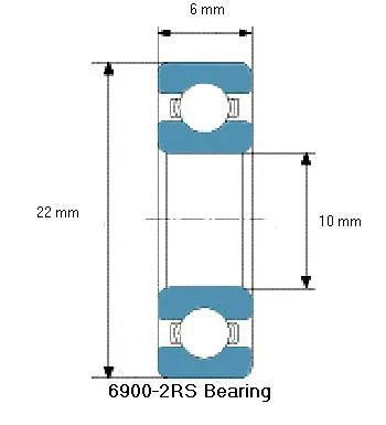 MR6900-2RS Ball Bearing - Deep Groove 10x22x6mm