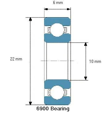 MR6900 Bearing - Open Ball Bearing 10x22x6mm