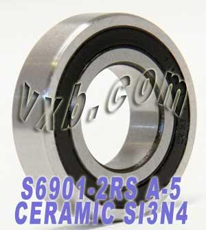 6901-2RS ไฮบริดเซรามิกแบริ่ง 12x24x6mm สแตนเลส ABEC-5