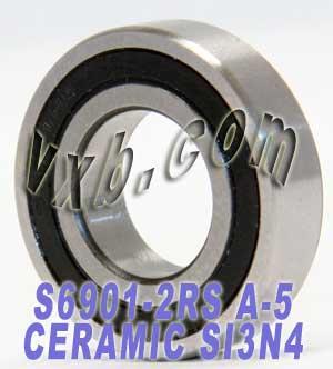6901-2RS ไฮบริดเซรามิกแบริ่ง 12x24x6mm สแตนเลส ABEC-5