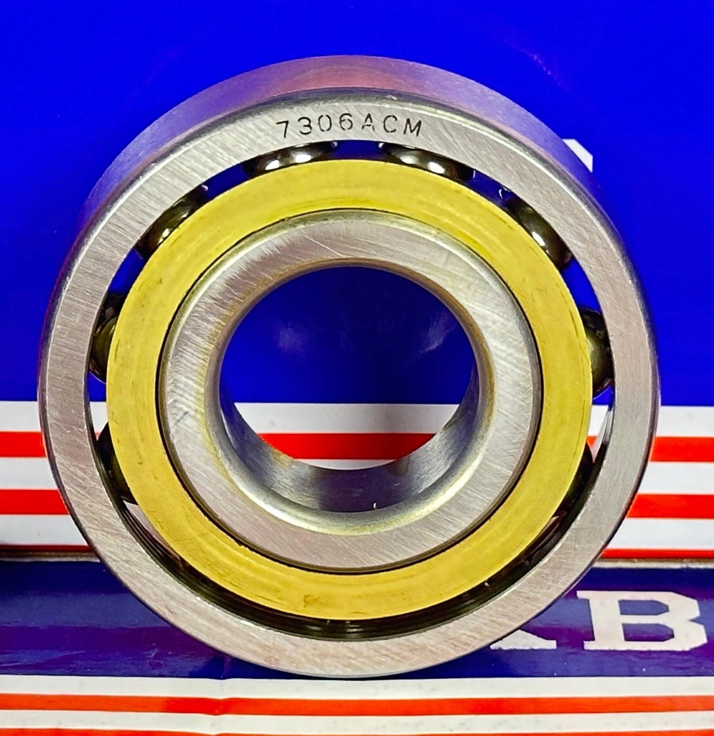 ตลับลูกปืนสัมผัสเชิงมุม 7306ACM กรงทองสัมฤทธิ์ 30x72x19มม