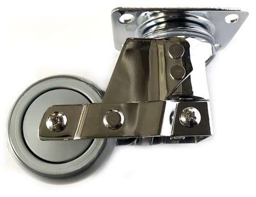 76mm Caster Wheel - PU - Top Plate Mount