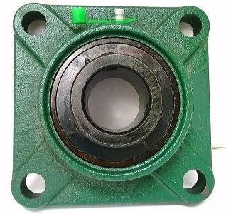 7/8" Bearing UCF205-14 Black Oxide Plated Insert + Square Flanged Cast Housing Mounted Bearing