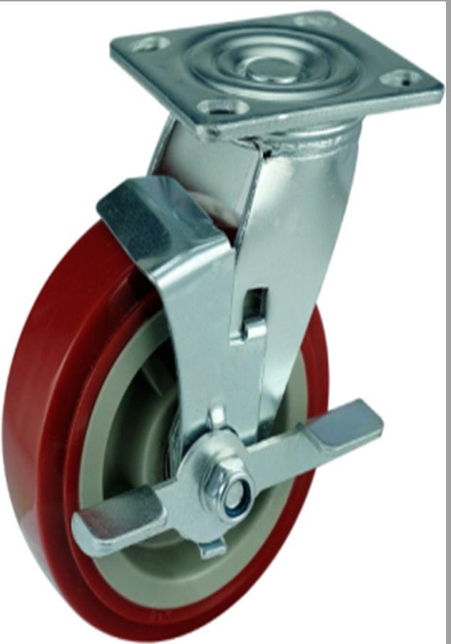 8"inch Caster Wheel 661 Lbs - Stainless steel fork - PU - Top Plate Mount