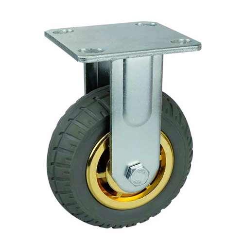 8"inch Heavy Duty Rubber Caster Wheel - Fixed - PP Core - Top Plate Mount