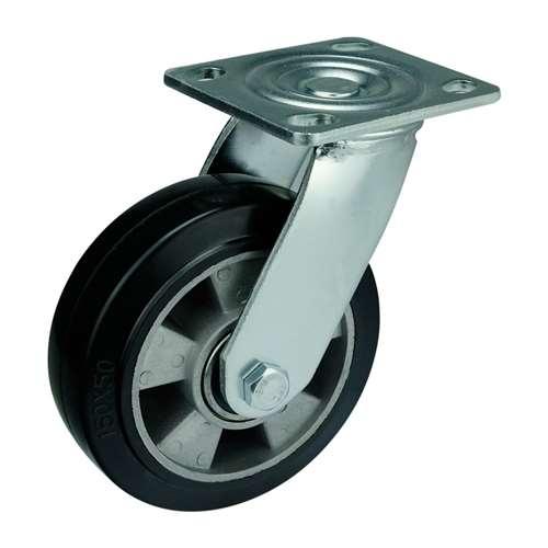 8"inch Heavy Duty Caster Wheel 661 Lbs - Aluminum core - Rubber - Top Plate Mount