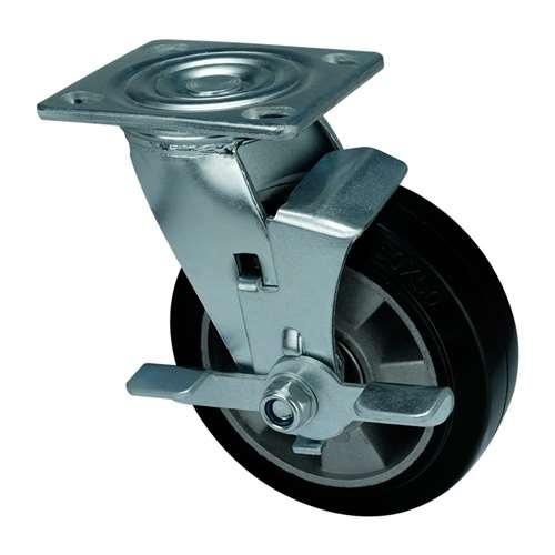 8"inch Heavy Duty Caster Wheel 661 Lbs - Aluminum core - Rubber - Top Plate Mount