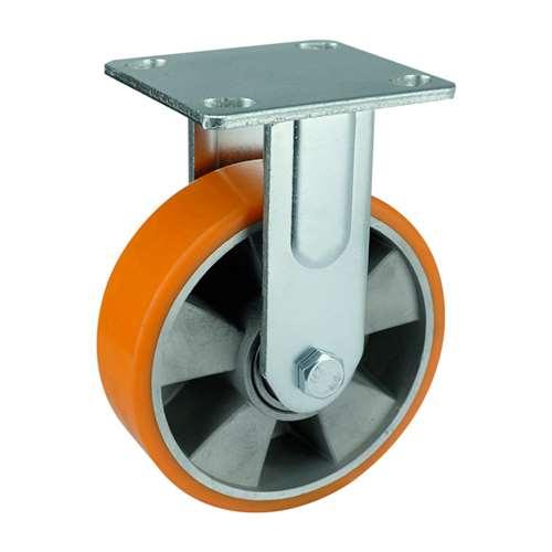 8"inch Heavy Duty Caster Wheel 992 Lbs Fixed Aluminum - PU - Top Plate Mount
