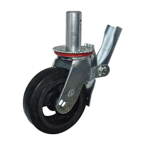 8"inch Scaffold Caster Wheel 551 Lbs - Brake Iron rim - rubber