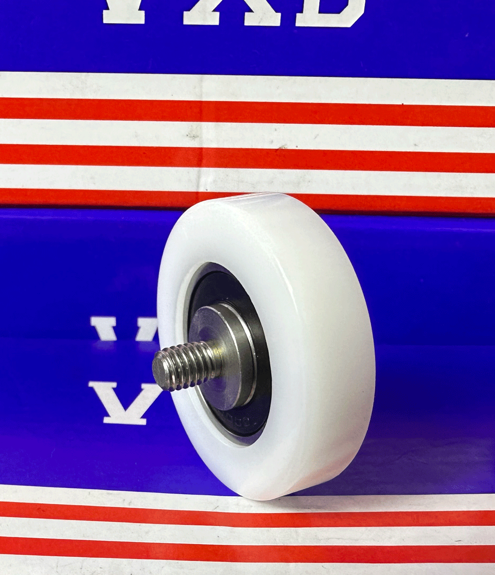 POM10x40x10-2RS White Plastic Sealed Bearing - 10x40x10mm - M6 Stud