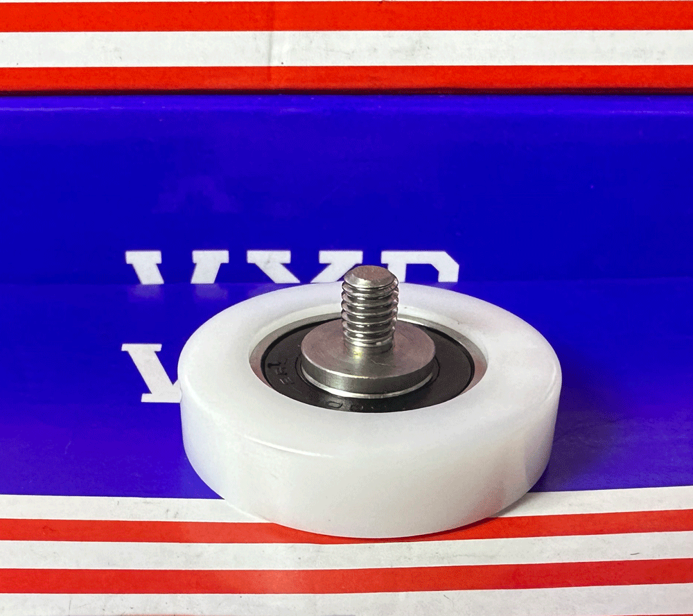 POM10x40x10-2RS White Plastic Sealed Bearing - 10x40x10mm - M6 Stud