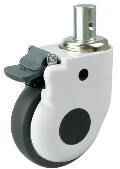 4"inch Medical Caster Wheel - Brake Tapped Stem - TPR