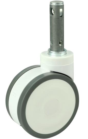 5-1/4" inch Medical Caster Wheel Central Locking Stem PU/Nylon