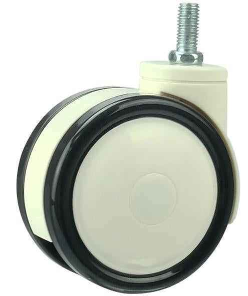 3"inch Medical Caster Wheel M12 Threaded Stem - PU/ABS