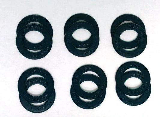 12-Pack Black Rubber Seals for 608 Skate Bearings