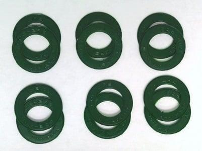 12-Pack Green Rubber Seals for 608 Skate Bearings