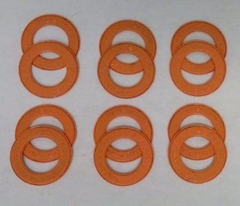 12-Pack Orange Rubber Seals for 608 Skate Bearings