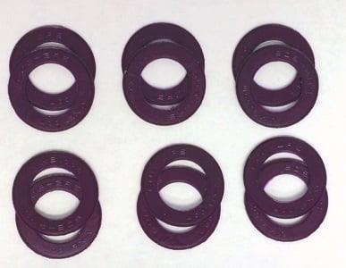 12-Pack Purple Rubber Seals for 608 Skate Bearings