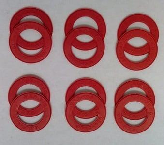 12-Pack Red Rubber Seals for 608 Skate Bearings