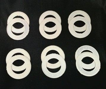 12-Pack White Rubber Seals for 608 Skate Bearings