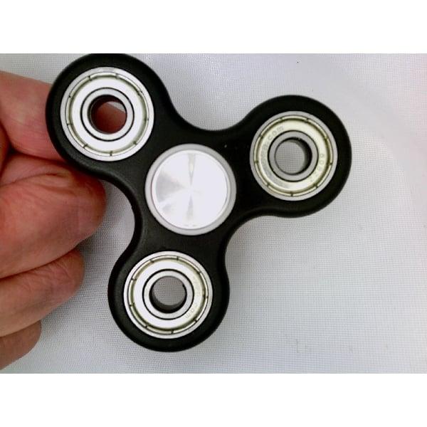 Black Fidget Hand Spinner - Center Full Ceramic ZrO2 Bearing, 3 Shielded Bearing & 2 Silver caps 42Q