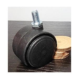 Black Plastic Chair 1.5"inch Caster Wheel - M8 Screw Threaded Stem